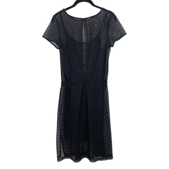 Mesh Short Sleeve Dress w/ Mini Dress Underneath - Picture 2 of 7